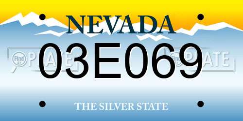 03E069 Nevada License Plate