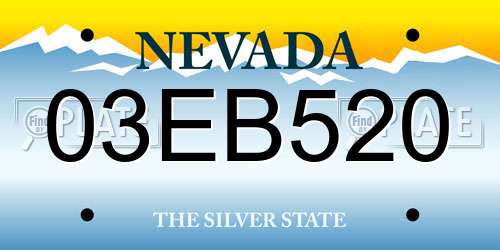 03EB520 Nevada License Plate
