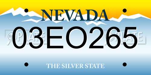03EO265 Nevada License Plate