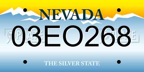 03EO268 Nevada License Plate