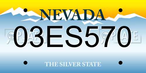 03ES570 Nevada License Plate