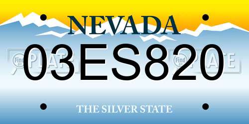 03ES820 Nevada License Plate