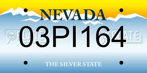 03PI164 Nevada License Plate