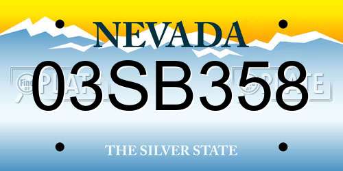 03SB358 Nevada License Plate