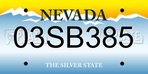 03SB385 Nevada License Plate