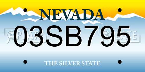 03SB795 Nevada License Plate