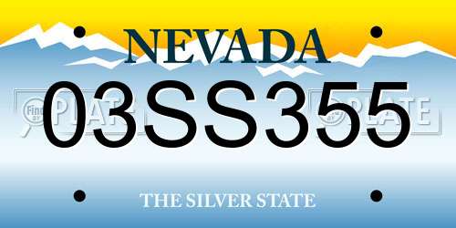 03SS355 Nevada License Plate