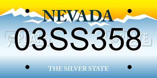 03SS358 Nevada License Plate