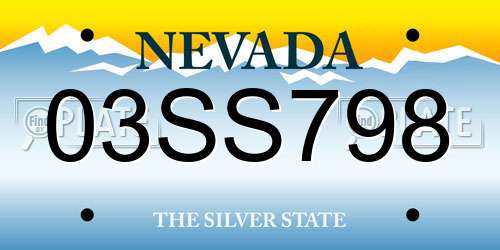 03SS798 Nevada License Plate