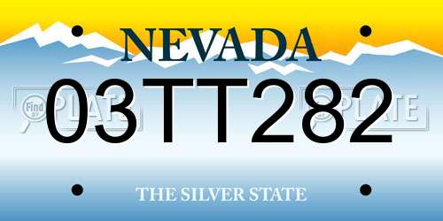 03TT282 Nevada License Plate