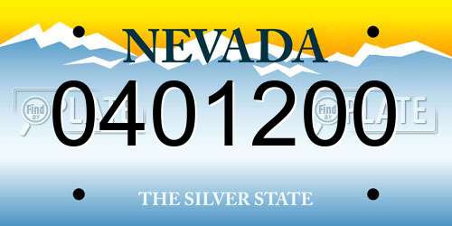 0401200 Nevada License Plate