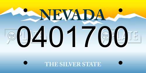 0401700 Nevada License Plate