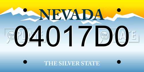 04017D0 Nevada License Plate