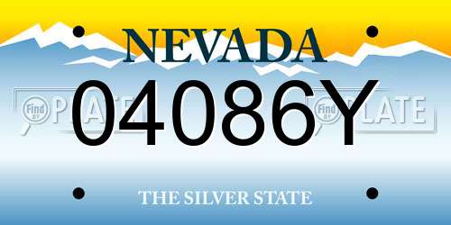 04086Y Nevada License Plate