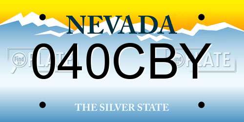 040CBY Nevada License Plate