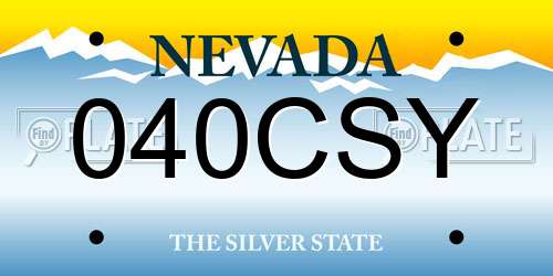 040CSY Nevada License Plate