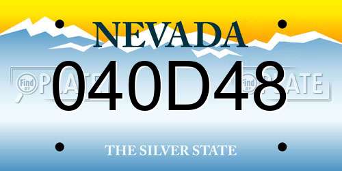 040D48 Nevada License Plate