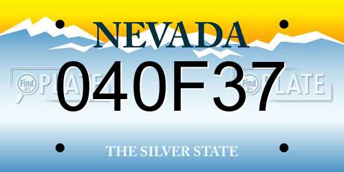 040F37 Nevada License Plate