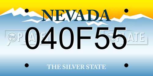 040F55 Nevada License Plate