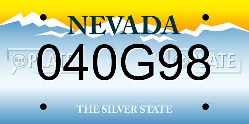 040G98 Nevada License Plate