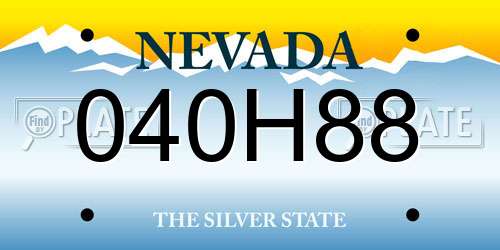 040H88 Nevada License Plate