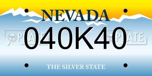040K40 Nevada License Plate