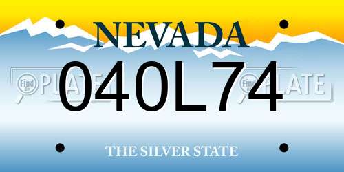 040L74 Nevada License Plate