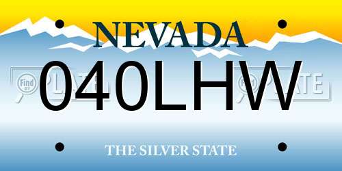 040LHW Nevada License Plate