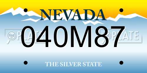 040M87 Nevada License Plate