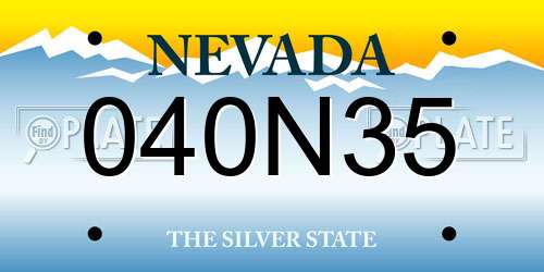 040N35 Nevada License Plate