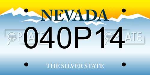 040P14 Nevada License Plate