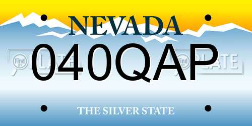 040QAP Nevada License Plate