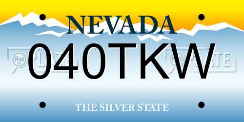 040TKW Nevada License Plate