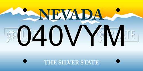 040VYM Nevada License Plate