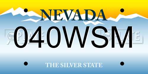 040WSM Nevada License Plate