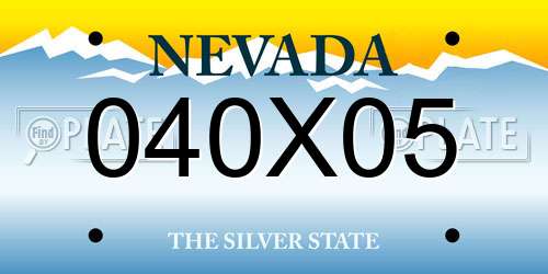 040X05 Nevada License Plate