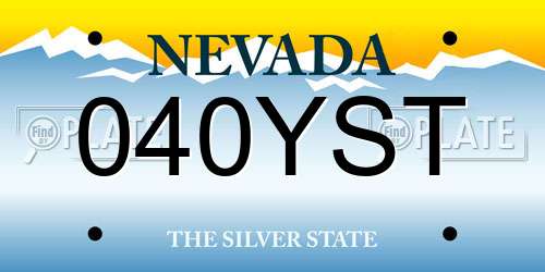 040YST Nevada License Plate