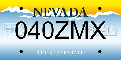 040ZMX Nevada License Plate