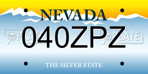 040ZPZ Nevada License Plate