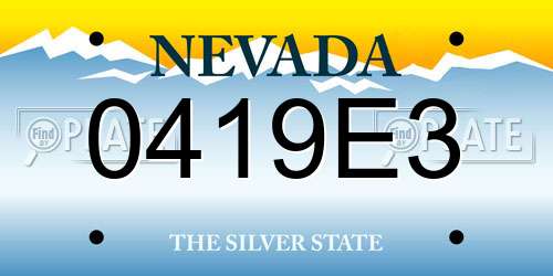 0419E3 Nevada License Plate