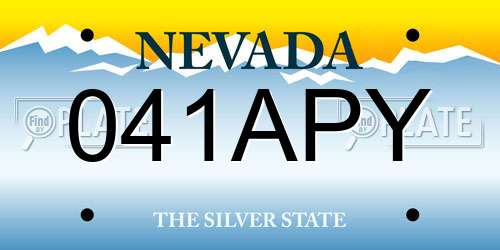 041APY Nevada License Plate
