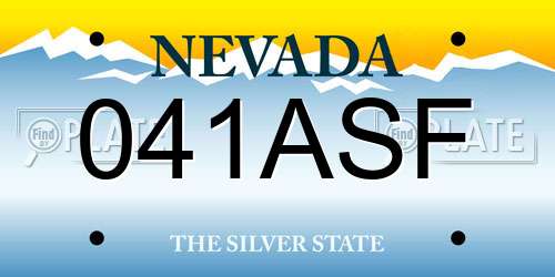 041ASF Nevada License Plate