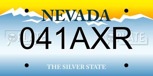 041AXR Nevada License Plate