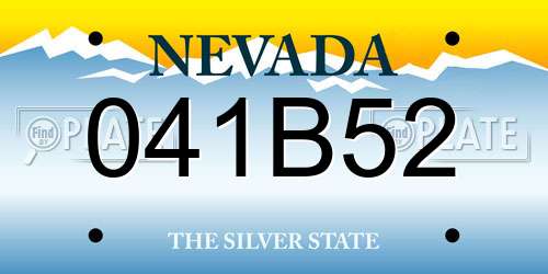 041B52 Nevada License Plate
