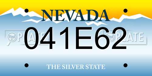 041E62 Nevada License Plate