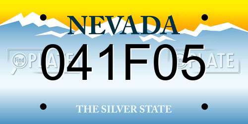041F05 Nevada License Plate