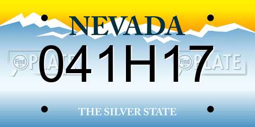 041H17 Nevada License Plate