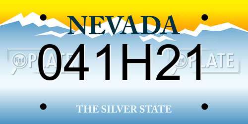 041H21 Nevada License Plate