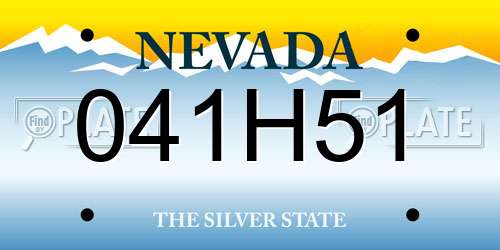 041H51 Nevada License Plate