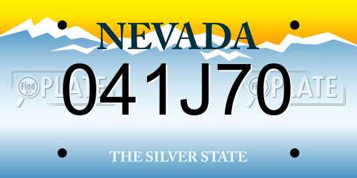 041J70 Nevada License Plate